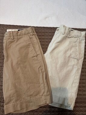 2 pairs Polo by Ralph Lauren Chino Shorts in khaki and light tan size 29